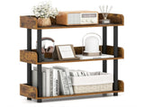 3-Tier Industrial Bookshelf with Anti-Falling Guardrails, 33 LBS Per Shelf Storage Organizer 30941632