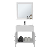 Blake Bathroom Mirror Cabinet with Two Interior Shelves, Wall-Mounted Storage White B200P313686