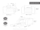 40" Foldable Single Sofa Bed with Armrest & Backrest, Convertible Chenille Boneless Cloud Floor W3118P388898