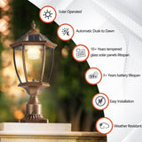 Retro gold Solar Column Headlights With Dimmable LED 1 pack W1340133339