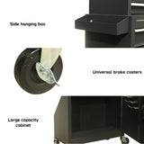 five-Drawer Rolling Chest with Wheels, Detachable Cabinet Storage Box with Drawers, Metal W3267P307518