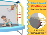55-inch Trampoline for Kids Indoor & Outdoor Small Toddler Trampoline with Basketball Hoop 04726113