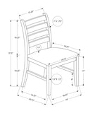 Dining Chair, 38" Height, Dining Room, Kitchen, Set Of 2, Side, Upholstered, Antique Grey, Grey B2710P287010