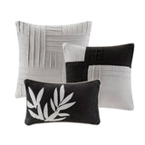 7 Piece Faux Suede Comforter Set Grey King B03596798