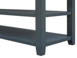 Retro Design Console Table with Two Open Shelves, Pine Solid Wood Frame and Legs for Living Room 50405748