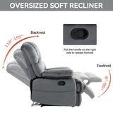 ZNTS Large Manual Recliner Chair in Fabric for Living Room, Grey W1803P191938