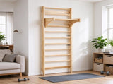 Wood Ladder Wall Gym, 10-Level Indoor Jungle Gym with Pull-Up Bar, 220lbs Loading Capacity for Kids 33471923