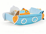 Wooden Rocking Boat Toy with Rotating Propeller, Toddler Climbing Rocker with Handrails, Indoor Play 12170886
