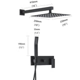 Hot sale matte black wall mounted bathroom complete shower set SHAE712MB