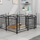 ZNTS Dog Playpen Indoor 24 inch 8 Panels Metal Dog Pen Pet Dog Fence Outdoor Exercise Pen with Doors, W368P233996