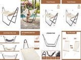Hammock with Stand, Double-Barrel Hammock with Hammock Bed, Heavy Duty Adjustable Hammock Set for 84997701