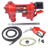 Red Fuel Transfer Pump 115V 15GPM w/ Hose & Nozzle for Gasoline Kerosene Diesel 49874897