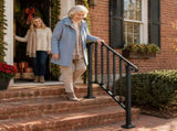Matte black 2-tier ABS plastic handrail for patio stairs 17829459