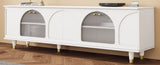 Contemporary TV Stand with Adjustable Shelves for TVs Up to 78'', Stylish Media Console with Gold 42216747