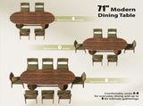 70.9" Oval Dining Table for 6 People, Fluted Panel Legs with 2 Side Open Storage Shelves, MDF 82595714