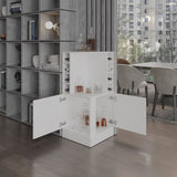 Jakes 42" Tall Corner Bar Cabinet with Eight Wine Bottle Cubbies and Double Door cabinet, Living B200P253728