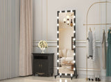 Hollywood Full Length Mirror with Lights Full Body Vanity Mirror with 3 Color Modes Lighted Standing W708P379201
