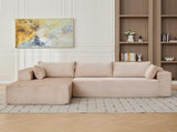 Compression Sectional Couch with Comfy Chaise, Boneless L Shape Sofa with Deep Seat, Minimalist 01595476