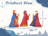 Set of 3 Lighted Three Kings with Gifts Christmas Decorations, Pre-lit 2D Holiday Decor with 80 Warm 64161451