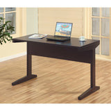Home office desk with modesty panel and detached cabinet on locking wheels with two drawers B107P283305