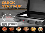 3-Burner Flat Top Gas Griddle Cooking Station with Ceramic Coated Cast Iron Pan, 96035868