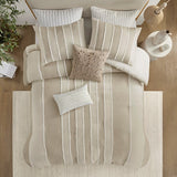 King/Cal King 3 Piece Striped Cotton Duvet Cover Set B035P217805