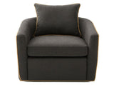 Swivel Accent Chair Upholstered Club Chair Barrel Sofa Chair for Living Room , Reading Corner, and N763P376127R