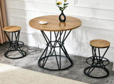 Single package bar, table, chair set.31.5-inch wood grain MDF tabletop with black metal frame, W1151P434793