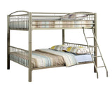 Metallic Gold Finish Contemporary Style Full Over Full Bunk Bed Full Metal Structure Movable Ladder B2741P353745