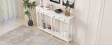 TREXM Retro Console Table with 4 Drawers and Open Shelf, perfect for Entryways, Living Rooms, and N715P202860K