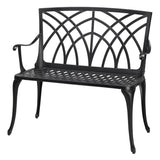 ZNTS 38in Outdoor Orchid Back Aluminum Bench Black 43199570