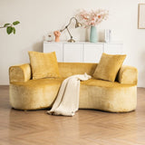 Moon shaped sofa, modern sleeper cat waist sofa with deep seat, non assembly sponge compression sofa W2012P292698