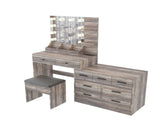 Large Makeup Vanity with Lights, Vanity Table with Charging Station, Vanity Desk with Mirror and 10 24676583