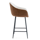 26.5'' Modern - Style counter height bar stools, with comfortable upholstery,durable metal legs N780P225243B