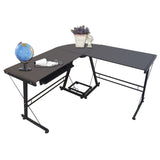 L-Shaped Durable Stalinite Splicing Computer Desk 402C Black 77159761