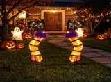 2 Pack Lighted Halloween Witch Legs Yard Decor, Battery Operated 6H Timer Metal Frame Witch Legs 07410876