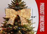 Pre-lit Outdoor Giant Bowknot Christmas Decoration, Lighted Metal Frame with 124 Warm White LED 60463986