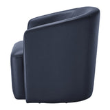 Ardena Midnight Blue Faux Leather Swivel Barrel Chair B050P322594