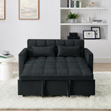 54.33 inch versatile foldable sofa bed in 3 lengths, modern sofa sofa sofa velvet pull-out bed, W2353P252430