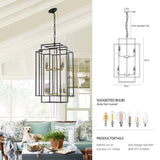 (Same as W1340142524/L1018-G) 8-Lights Black & Gold Lantern Tiered Pendant Light Fixtures, W1340P206664