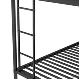 ZNTS Twin over Full Bed with Sturdy Steel Frame, Bunk Bed with Twin Size Trundle, Two-Side Ladders, Black 04979237