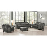 Belfast Top Grain Leather Oval Ottoman B2705P211698