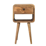 Artisan Furniture Solid Wood Mini Oak-ish Curve Lower nightstand B182P279316