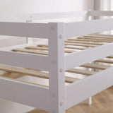 Elevated Cross Bracing Straight Ladder Twin Pine Wooden Bed White 49261436