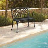 ZNTS 38in Outdoor Orchid Back Aluminum Bench Black 43199570