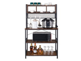 5-Tier Kitchen Bakers Rack with 10 S-Shaped Hooks and 3 Cubes , Industrial Microwave Oven Stand, 93611055