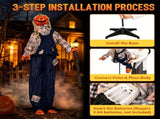 5.3FT Halloween Pumpkin Man Animatronic Prop, Sound & Motion Activated with Waving Nail Hands, 94850192