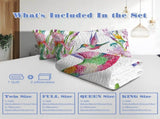 Colorful Bird Flower Design Quilt Set 3 Pieces King Size Soft Warm Bedding Set Include 1 Quilt And 2 15988841