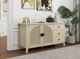 Rattan 2 Door 3 Drawer Cabinet, Suitable for Bedroom, Living Room, Study W688P223037
