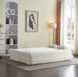 Modern Floor Sofa with 2 Pillows,Convertible Plush Corduroy Foam-Filled Sleeper Sofa Bed,15" Full W1885P347080